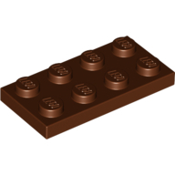 Lego destička 2x4, červeno hnědá (4211186)